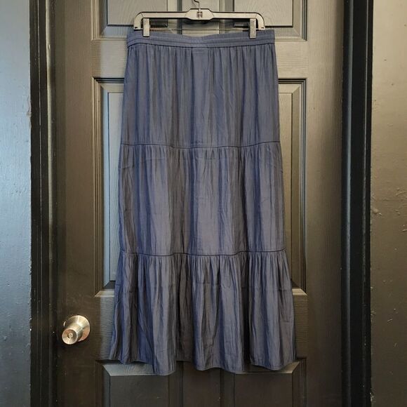 J. Jill Tiered Maxi Skirt In Navy Blue - Picture 9 of 12